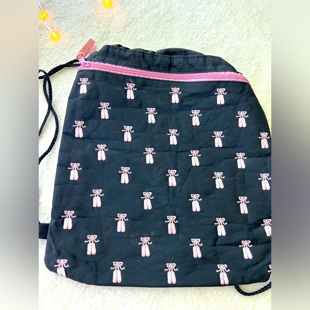 Ballerina Black and Pink Pointe Shoes Backpack